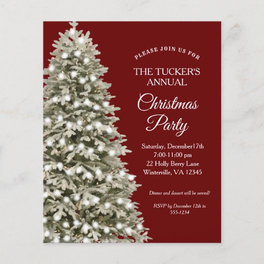 Elegant kerstboomfeest Rood met kerst (Voorkant)