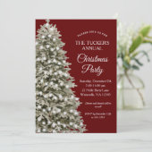 Elegant kerstboomfeest Rood met kerst Kaart (Staand voorkant)