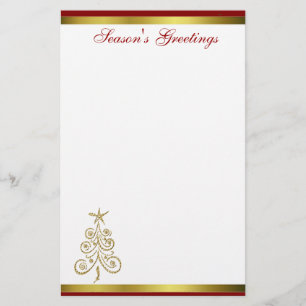 Elegant kerstboomfeestwerk briefpapier