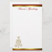 Elegant kerstboomfeestwerk briefpapier (Voorkant / Achterkant)