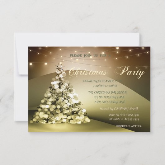 Elegant kerstboomfirma kerstmis kaart (Voorkant)