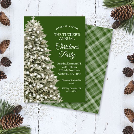 Elegant kerstboomgaard Groene kerstfeest Kaart