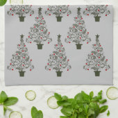 Elegant kerstboomkeuken theedoek (Gevouwen)