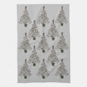 Elegant kerstboomkeuken theedoek (Verticaal)