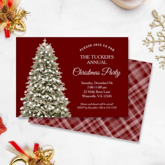 Elegant kerstboomkuip Red Pset met kerstfeest Kaart