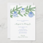 Elegant kerstboommonogram Code Vrijgezellenfeest Kaart (Voorkant)