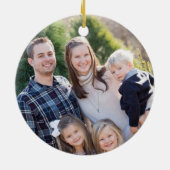 Elegant kerstboomnaam + aangepaste foto keramisch ornament (Achterkant)