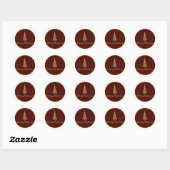 Elegant Kerstboomontwerp | Kerststok Ronde Sticker (Vel)
