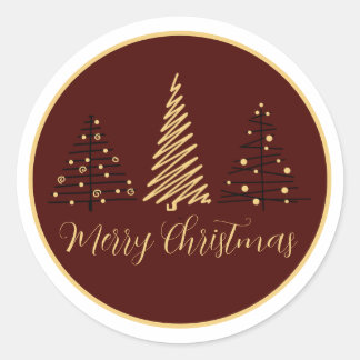 Elegant Kerstboomontwerp | Kerststok Ronde Sticker