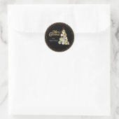 Elegant kerstboomontwerp ronde sticker (Tas)