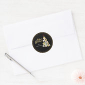 Elegant kerstboomontwerp ronde sticker (Envelop)