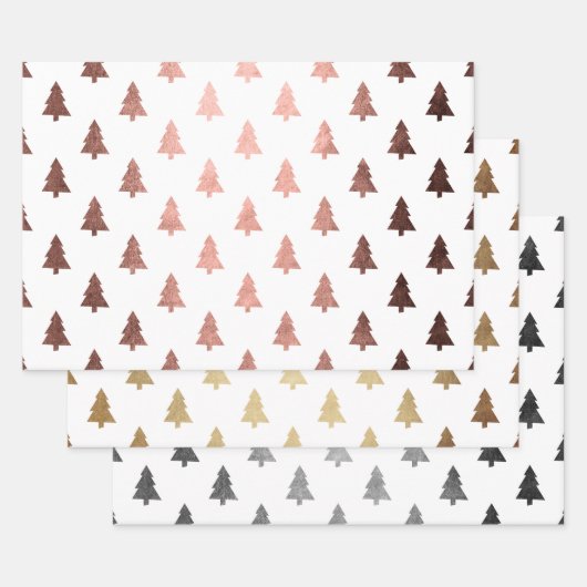 Elegant kerstboompatroon inpakpapier vel (Set)