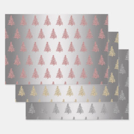 Elegant kerstboompatroon inpakpapier vel