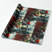 Elegant kerstboomversieringen cadeaupapier (Uitgerold)