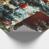 Elegant kerstboomversieringen cadeaupapier (Hoek)