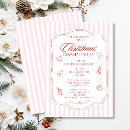 Elegant Kerstborrel Bedrijfsfeest Kaart