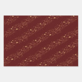 Elegant kerstBourgogne & Gold Glitter Print Inpakpapier Vel (Voorkant 3)