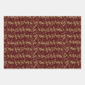 Elegant kerstBourgogne & Gold Glitter Print Inpakpapier Vel (Voorkant 2)