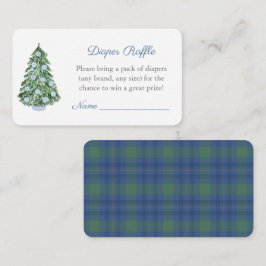 Elegant KerstBoy Baby shower Diaper Raffle Informatiekaartje