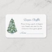 Elegant KerstBoy Baby shower Diaper Raffle Informatiekaartje (Voorkant)