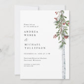 Elegant kerstbruiloft Burgundy Greenery Kaart (Voorkant)