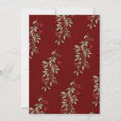 Elegant kerstbruiloft Burgundy Greenery Kaart (Achterkant)