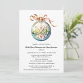 Elegant kerstbruiloft kaart (Staand voorkant)