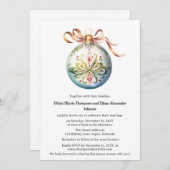 Elegant kerstbruiloft kaart (Voorkant / Achterkant)