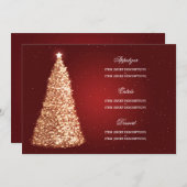 Elegant kerstbruiloft menu Gold Red (Voorkant / Achterkant)
