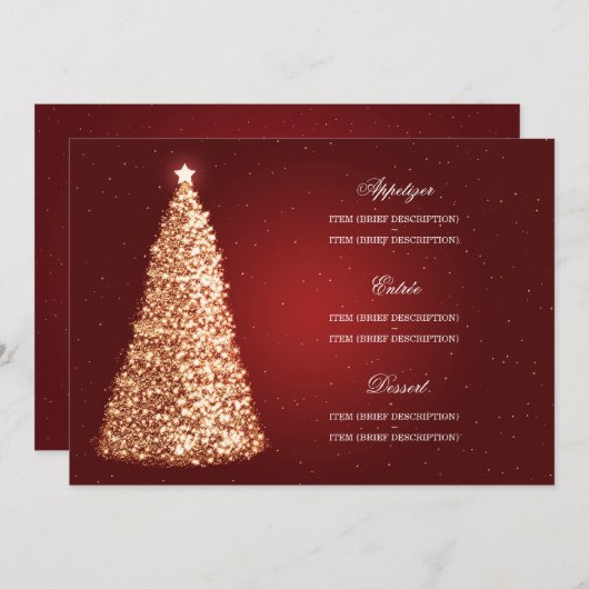 Elegant kerstbruiloft menu Gold Red (Voorkant / Achterkant)