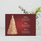 Elegant kerstbruiloft menu Gold Red (Staand voorkant)