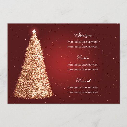 Elegant kerstbruiloft menu Gold Red (Voorkant)