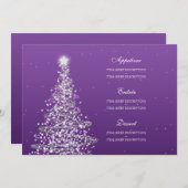 Elegant Kerstbruiloft Menu Paars (Voorkant / Achterkant)