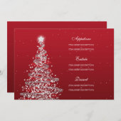 Elegant kerstbruiloft Menu Red Silver (Voorkant / Achterkant)