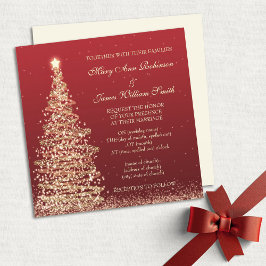 Elegant kerstbruiloft Red Kaart