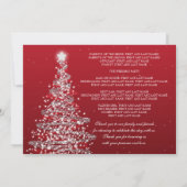 Elegant kerstbruiloft Red Silver Kaart (Achterkant)