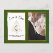 Elegant kerstbruiloft redt de foto op de datum aankondigingskaart (Voorkant)