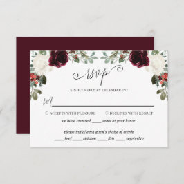Elegant kerstbruiloft RSVP-kaart RSVP Kaartje
