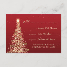 Elegant kerstbruiloft RSVP Red Kaartje
