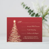 Elegant kerstbruiloft RSVP Red Kaartje (Staand voorkant)