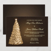 Elegant kerstbruiloft Sparkle Gold Kaart (Voorkant / Achterkant)