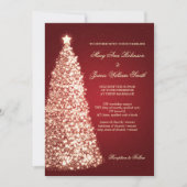 Elegant kerstbruiloft Sparkle Gold Red Kaart (Voorkant)