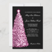 Elegant kerstbruiloft Sparkle Pink Kaart (Voorkant)