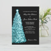 Elegant kerstbruiloft Sparkle Turquoise Kaart (Staand voorkant)