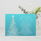 Elegant kerstbruiloft Turquoise Kaart (Staand voorkant)