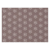 Elegant Kerstbruin Silver Snowflakes Patroon Tafelkleed (Voorkant (Horizontaal))