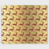 Elegant kerstbuffel met kalveren rendieren en goud cadeaupapier (Vlak)