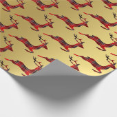 Elegant kerstbuffel met kalveren rendieren en goud cadeaupapier (Hoek)