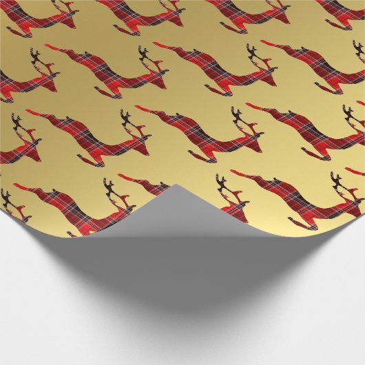 Elegant kerstbuffel met kalveren rendieren en goud cadeaupapier (Hoek)