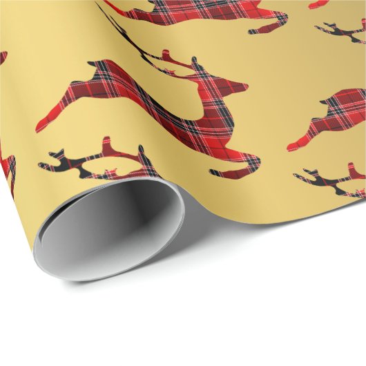 Elegant kerstbuffel met kalveren rendieren en goud cadeaupapier (Rol Hoek)